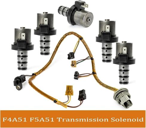 F5A51 Transmission Solenoids With Wire Harness Compatible For Mitsubishi Compatible For Kia Compatible For Hyundai 99187 F4A41 46313-39051 MD758981(1 set) in Saudi Arabia