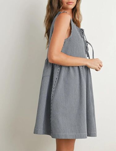 نساء ميني ريد ستريبن بوستن فستان جولة رقبة بلا أكمام in Kuwait