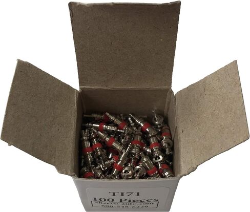 Sherco-Auto Replacement Standard High Heat Temperature Tire Valve Stem Schrader Core with Red Band - 100 Pieces - Made in USA in Saudi Arabia