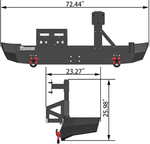 Rear Bumper Textured Black Compatible with 2007 2008 2009 2010 2011 2012 2013 2014 Toyota FJ Cruiser | Rock Climber in Saudi Arabia