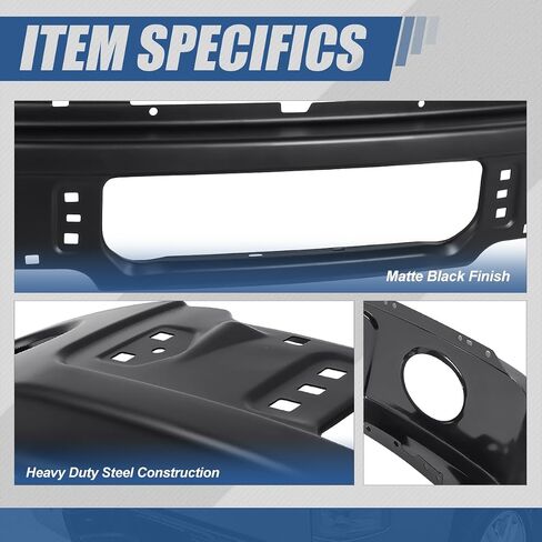 Auto Dynasty Front Bumper Impact Face Bar Compatible with 2009-2014 Ford F-150, with Fog Light Cutout, Non Fit Harley Davidson/Raptor Model, Painted Black in Kuwait