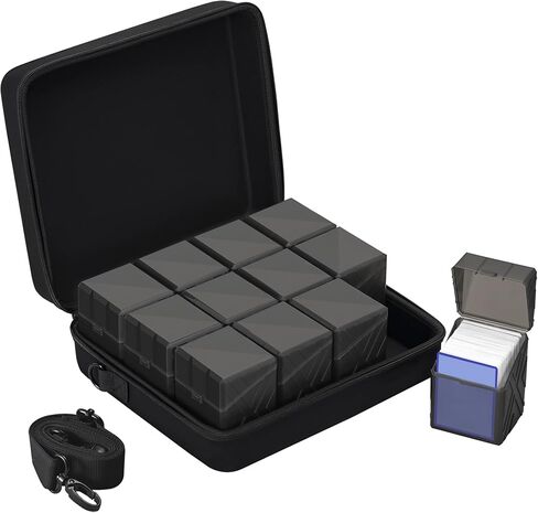 BRAPPO 9 Pack Card Deck Joxes لـ 200+ مربع تخزين بطاقات الحجم القياسي ، Clear Commander Card Deck MTG CaseCiptible ، بطاقات تداول ، بطاقات رياضية. (بدون بطاقات) (أسود ، 9 حزمة) in Kuwait