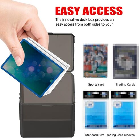 BRAPPO 9 Pack Card Deck Joxes لـ 200+ مربع تخزين بطاقات الحجم القياسي ، Clear Commander Card Deck MTG CaseCiptible ، بطاقات تداول ، بطاقات رياضية. (بدون بطاقات) (أسود ، 9 حزمة) in Kuwait