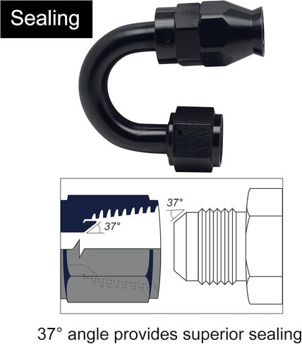 10AN PTFE Fuel Hose End Joint Fitting Adapter 120 Degree 1PC for PTFE E85 Fuel Line Only Aluminum Black in Saudi Arabia