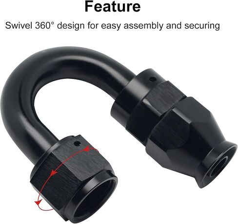 10AN PTFE Fuel Hose End Joint Fitting Adapter 120 Degree 1PC for PTFE E85 Fuel Line Only Aluminum Black in Saudi Arabia