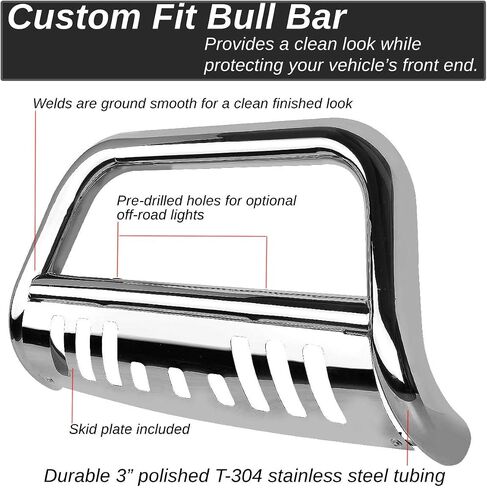 DNA MOTORING 3" Front Bumper Push Bull Bar Compatible with 11-16 Explorer, BURB-015-SS in Saudi Arabia