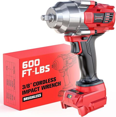 Cordless Impact Wrench for Dewalt 20v Battery: 250Ft-lbs(340N.m) 3/8 inch Brushless Electric Impact Gun, 2400RPM High Torque Impact Driver, Power Impact Wrench, Bare Tool Only in Kuwait