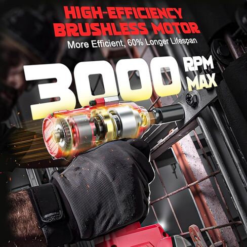 Cordless Impact Wrench for Dewalt 20v Battery: 250Ft-lbs(340N.m) 3/8 inch Brushless Electric Impact Gun, 2400RPM High Torque Impact Driver, Power Impact Wrench, Bare Tool Only in Kuwait