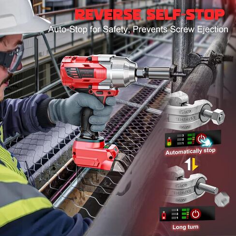 Cordless Impact Wrench for Dewalt 20v Battery: 250Ft-lbs(340N.m) 3/8 inch Brushless Electric Impact Gun, 2400RPM High Torque Impact Driver, Power Impact Wrench, Bare Tool Only in Kuwait