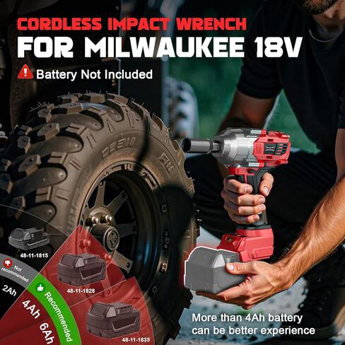 Cordless Impact Wrench for Dewalt 20v Battery: 250Ft-lbs(340N.m) 3/8 inch Brushless Electric Impact Gun, 2400RPM High Torque Impact Driver, Power Impact Wrench, Bare Tool Only in Kuwait