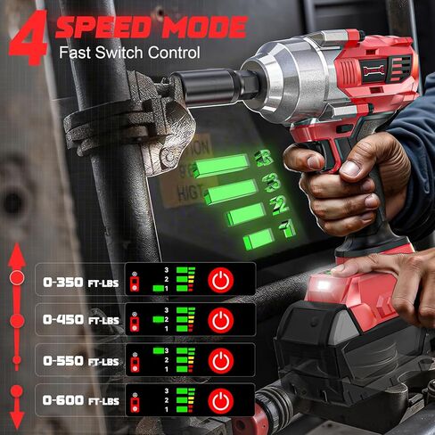 Cordless Impact Wrench for Dewalt 20v Battery: 250Ft-lbs(340N.m) 3/8 inch Brushless Electric Impact Gun, 2400RPM High Torque Impact Driver, Power Impact Wrench, Bare Tool Only in Kuwait