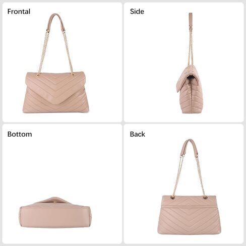 Women Shoulder Bag, Fashionable Quilted Vegan leather Crossbody Purses with Adjustable Chain Designer Purses in Saudi Arabia