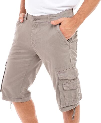 Skylinewears Men Cargo Shorts Classic Casual Cotton Multi-Pocket Work Hiking Fishing Below Knee Loose Fit Summer Shorts in Saudi Arabia