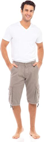Skylinewears Men Cargo Shorts Classic Casual Cotton Multi-Pocket Work Hiking Fishing Below Knee Loose Fit Summer Shorts in Saudi Arabia