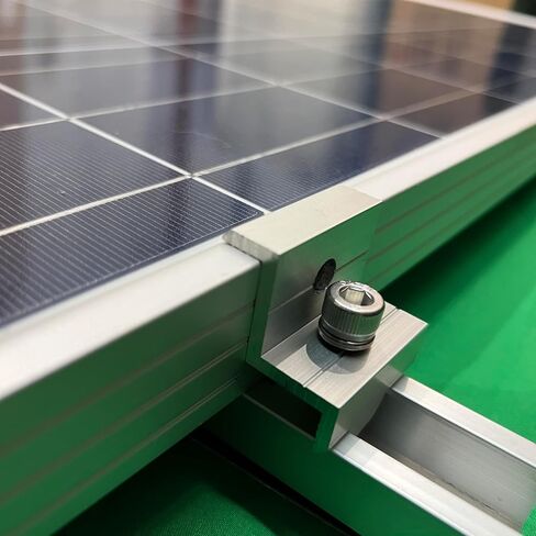 Solar Panel Mounting Brackets, Roof Mount Kit, Rails and Clamps Included for Thickness 1.18"-1.38", 4pcs in A Row Assembly on Tin, Flat and Sheet Rooftop, Aluminum Alloy in Saudi Arabia