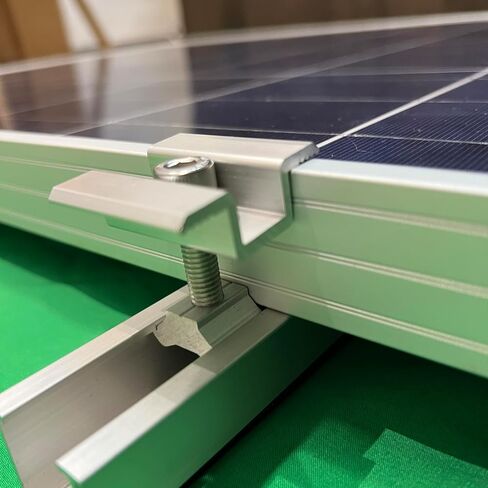 Solar Panel Mounting Brackets, Roof Mount Kit, Rails and Clamps Included for Thickness 1.18"-1.38", 4pcs in A Row Assembly on Tin, Flat and Sheet Rooftop, Aluminum Alloy in Saudi Arabia