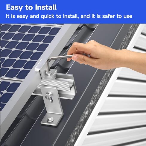 Solar Panel Mounting Brackets Kit 10Pcs Solar Roof Mount Kit for 1-4 Pieces, Aluminum Alloy Mount for Flat Pitched Roof Rack Mounting Brackets in Kuwait