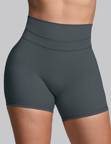 Sogetdo Biker Shorts Women Tummy Control High Waisted Double V Butt Lifting Workout Gym Yoga Compression Shorts in Kuwait