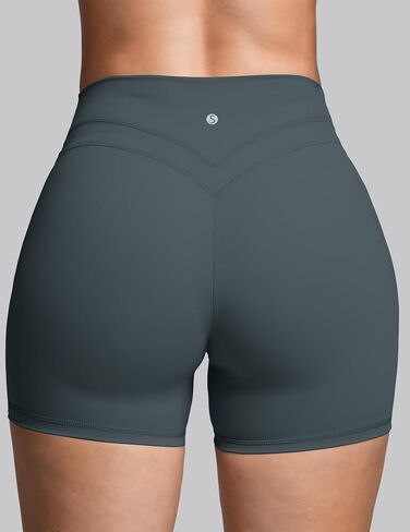 Sogetdo Biker Shorts Women Tummy Control High Waisted Double V Butt Lifting Workout Gym Yoga Compression Shorts in Kuwait
