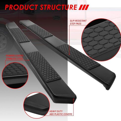 Auto Dynasty Honeycomb Running Boards Compatible with 2004-2014 Ford F-150 Super/Extended Cab, Stainless Steel Side Step Rail Nerf Bars, 5.5" Step Bars, Polished Chrome in Saudi Arabia