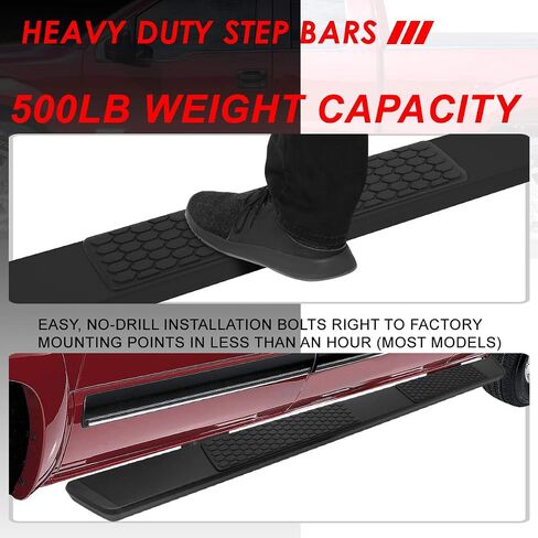 Auto Dynasty Honeycomb Running Boards Compatible with 2004-2014 Ford F-150 Super/Extended Cab, Stainless Steel Side Step Rail Nerf Bars, 5.5" Step Bars, Polished Chrome in Saudi Arabia