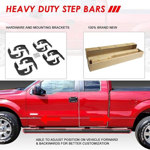 Auto Dynasty Honeycomb Running Boards Compatible with 2004-2014 Ford F-150 Super/Extended Cab, Stainless Steel Side Step Rail Nerf Bars, 5.5" Step Bars, Polished Chrome in Saudi Arabia