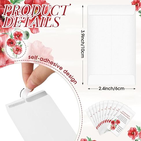 Fumete 120 Pack Memorial Coin Envelopes Kraft Small Coin Envelopes Plant Small Flower Packets Celebration of Life Packets for Funerals Loss of Loved One, 3.9 x 2.4 Inch(Memorial) in Kuwait