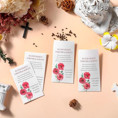 Fumete 120 Pack Memorial Coin Envelopes Kraft Small Coin Envelopes Plant Small Flower Packets Celebration of Life Packets for Funerals Loss of Loved One, 3.9 x 2.4 Inch(Memorial) in Kuwait