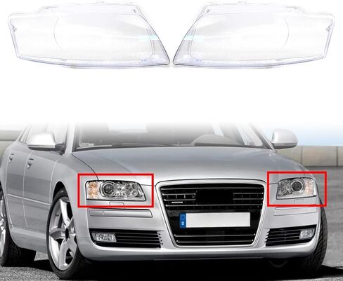 Chcury1 Clear Headlight Headlamp Lens Cover Shell Left & Right Side Lampshade Replacement for Audi A8 D3 2005 2006 2007 2008 2009 2010 in Saudi Arabia