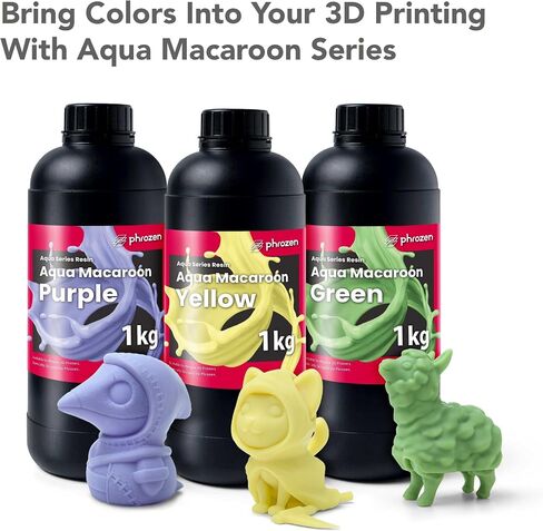 phrozen 3D Printer Rapid Resin [Aqua Clear Plus], 405nm LCD UV-Curing Photopolymer Resin, Low Shrinkage, Transparent Visual, Low Odor, Non-Brittle, Easy to Print, Fast Printing (1KG) in Kuwait
