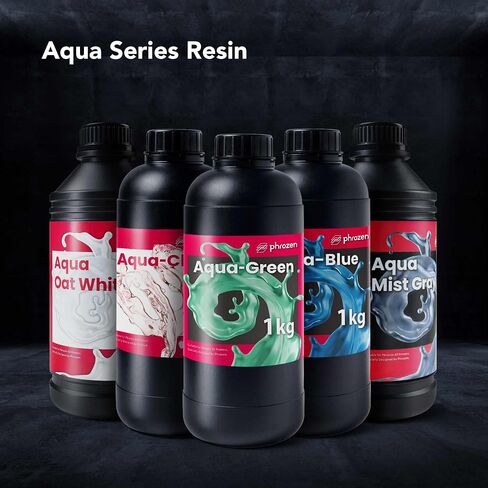 phrozen 3D Printer Rapid Resin [Aqua Clear Plus], 405nm LCD UV-Curing Photopolymer Resin, Low Shrinkage, Transparent Visual, Low Odor, Non-Brittle, Easy to Print, Fast Printing (1KG) in Kuwait