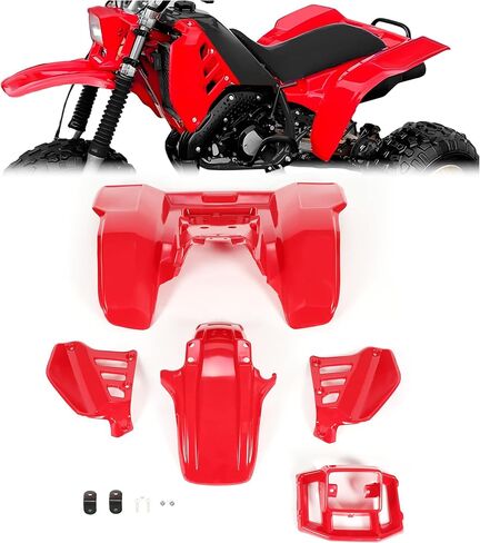 KUAFU Plastic Bodywork Kit Compatible with 1985 Honda ATC250R, Front Fender&Rear Fender&Headlight Shell&Scoop, Full Complete Body Fender Kit in Saudi Arabia