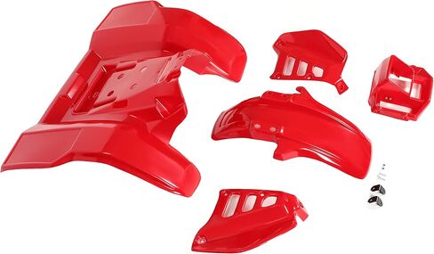 KUAFU Plastic Bodywork Kit Compatible with 1985 Honda ATC250R, Front Fender&Rear Fender&Headlight Shell&Scoop, Full Complete Body Fender Kit in Saudi Arabia