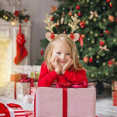 عيد ميلاد عيد الميلاد الرنة قرون العصابات لطيفة عصابات الشعر الذهب in Kuwait