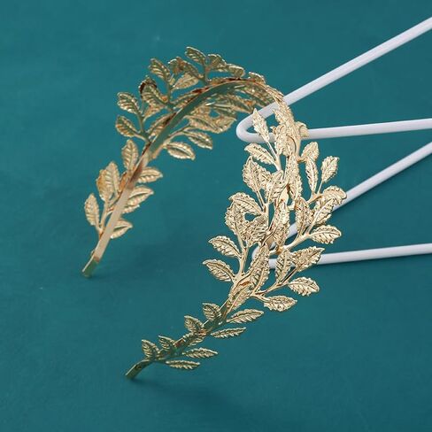 Greek Roman Goddess Headband Gold Metal Leaf Branch Crown Bridal Hair Hoops Birthday Party Wedding Headpiece Hair Accessories for Women (Silver A) in Saudi Arabia