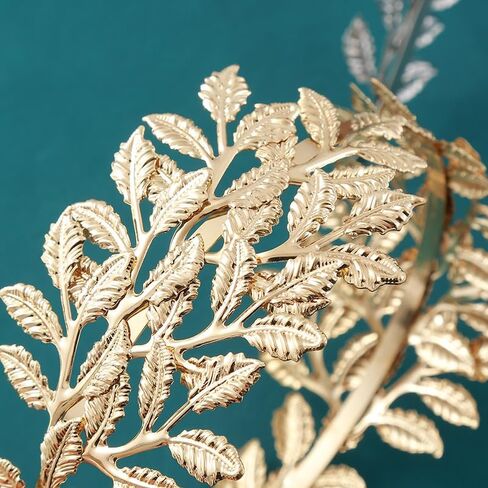 Greek Roman Goddess Headband Gold Metal Leaf Branch Crown Bridal Hair Hoops Birthday Party Wedding Headpiece Hair Accessories for Women (Silver A) in Saudi Arabia