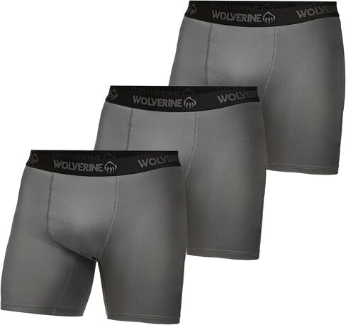 WOLVERINE Men's Boxer Briefs Soft Breathable Moisture-Wicking with Tag Free Underwear for Men 3-Pack in Kuwait