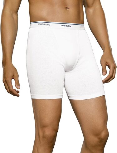 Fruit of the Loom Men's 3-Pack White Boxer Briefs, FTL-3BB7600, L, White in Saudi Arabia