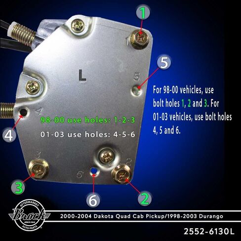 Brock Replacement Driver Front Power Window Regulator with Motor Assembly Compatible with 2000-2004 Dakota Quad Cab Pickup Truck 1998-2003 Durango in Saudi Arabia