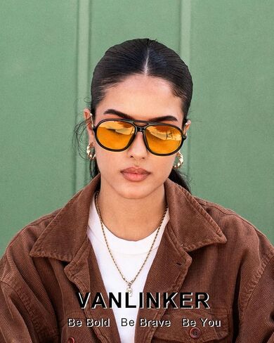 Vanlinker Trendy Polarized Aviator Genslasses for Women Men Retro 70s Metal Frame Adiators VL9824 in Kuwait