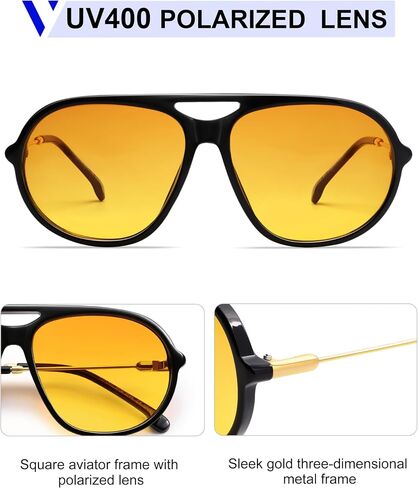Vanlinker Trendy Polarized Aviator Genslasses for Women Men Retro 70s Metal Frame Adiators VL9824 in Kuwait