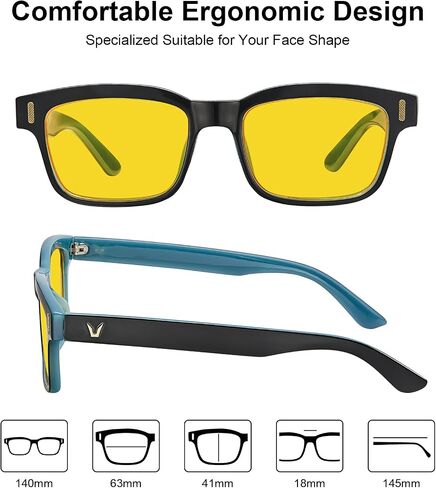 CARFIA Night Vision Glasses Driving for Men Women Anti-glare,Safety HD Yellow Lens Fishing Golf Narrow Face Glasses in Saudi Arabia