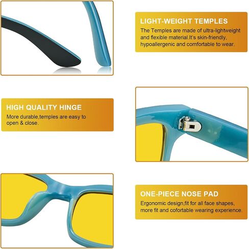 CARFIA Night Vision Glasses Driving for Men Women Anti-glare,Safety HD Yellow Lens Fishing Golf Narrow Face Glasses in Saudi Arabia