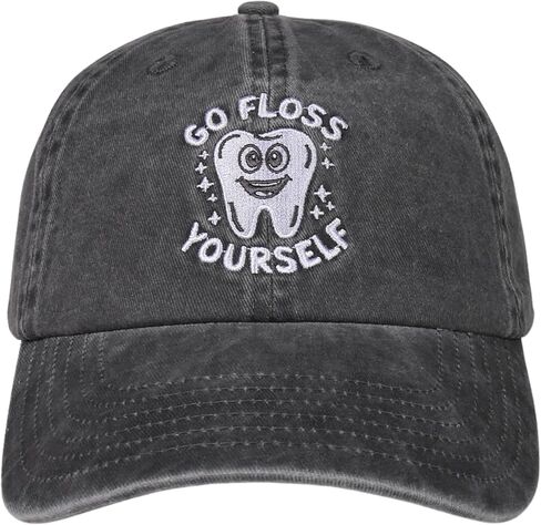 InnoBeta Dental Gifts Cap for Dental Assistant Hygienist - Adjustable Vintage Washed Cotton Embroidered Hat - Gift for School Graduation, Appreciation, Coworkers - Grey in Saudi Arabia