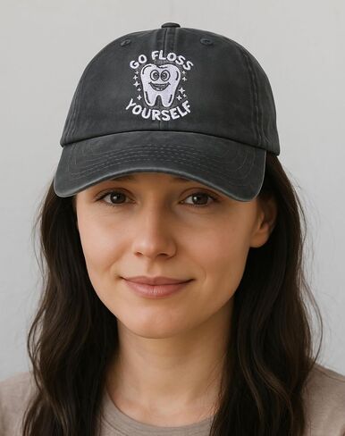 InnoBeta Dental Gifts Cap for Dental Assistant Hygienist - Adjustable Vintage Washed Cotton Embroidered Hat - Gift for School Graduation, Appreciation, Coworkers - Grey in Saudi Arabia