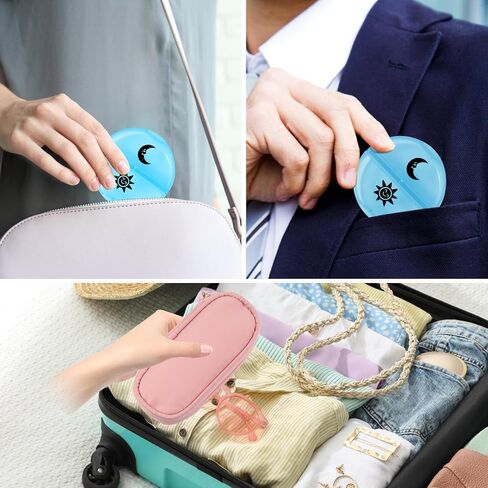 منظم حبوب منع الحمل الأسبوعي 3x في اليوم ، صندوق حبوب منع الحمل 7 أيام للمحفظة ، منظم حبوب منع الحمل اليومي ، منظم طب موزع الحبوب للفيتامينات ، زيوت السمك ، الأدوية ، المكملات الغذائية (أسود ، متوسطة) in Kuwait