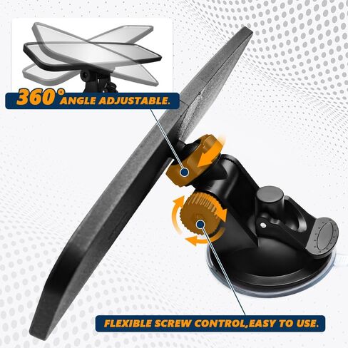Rear View Mirror, Adjustable Interior Rearview Mirror with Suction Cup, Anti Glare HD Wide Angle Rear View Mirror, Car Panoramic Rear View to Reduce Blind Spot for Most Cars in Saudi Arabia