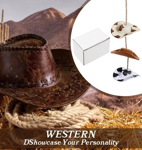 Western Car Accessories for Women, Car Charms for Rear View Mirror, Western Car Decor, Car Hanging Ornament for Women, Men, and Girls, Country Car Accessories with 3 Pcs Boho Cow Print Cowgirl Hat in Saudi Arabia