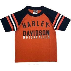 Harley-Davidson Big Boys' Knit Sports Raglan Short Sleeve Tee - Vintage Orange in Kuwait