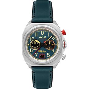 AVI-8 Men's 41mm Bell X-1 Machbuster Chronograph Watch with Leather Strap AV-4118 in Kuwait